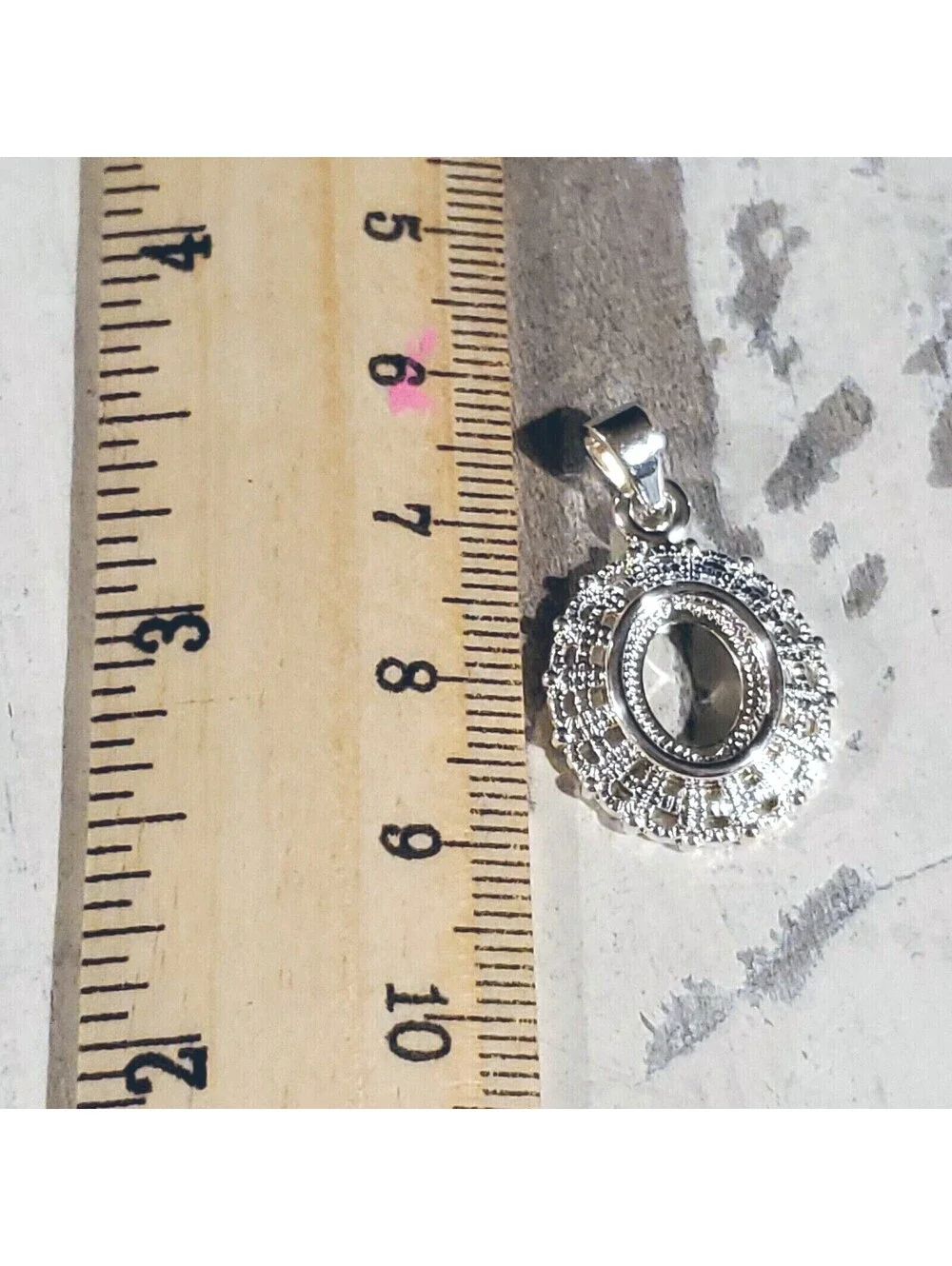 Sterling Silver Plated Art Nouveau Filigree 10x8mm Oval Cabochon Pendant Setting
